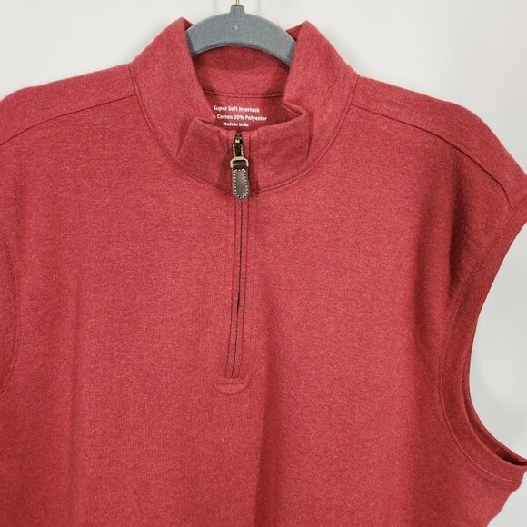 New Heritage Quarter Zip Pullover Vest in Red Size Large - Picture 2 of 6